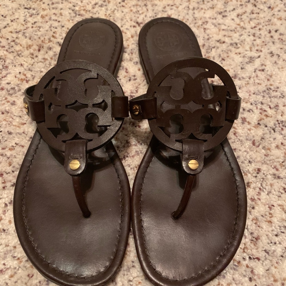 Tory Burch Miller Sandals Brown 10